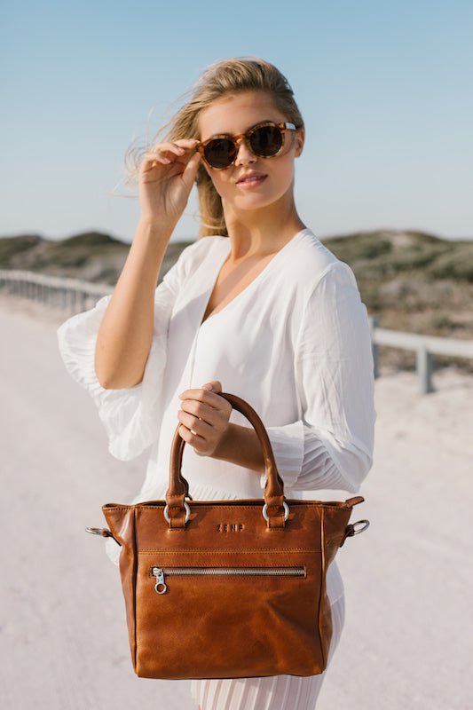 Zemp Paris Grab Handbag | Waxy Brown - KaryKase